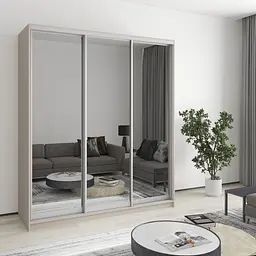 Шафа-купе тридверна MebelStar Уні AL 3 Дзеркала 180x45x210 см Кашемір (MBS-3124)