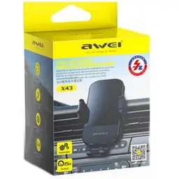 Тримач Awei X43 15W Car Holder Wireless Charger Black - мініатюра 3