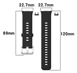Силіконовий ремінець Primolux для смарт-годинника Huawei Watch Fit (TIA-B09) Black - мініатюра 5