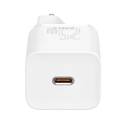 Мережевий зарядний пристрій Baseus Super Si Quick Charger 1C 25W EU білий CCSP020102 - мініатюра 5