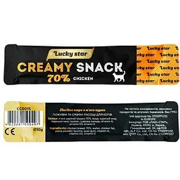 Ласощі для котів Lucky Star Лагідне пюре з м\'яса курки у стіках 10 г (4820112701475) - мініатюра 2