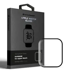Захисне скло 3D для Apple Watch Series 11/10 42 мм, Supreme Black Icon, прозоре, на весь екран, глянцеве, з олеофобним покриттям, просте встановлення, не залишає слідів, ArmorStandart (ARM81456)
