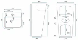 Умивальник Rea Aris marble підлоговий REA-U6906, Мрамор - мініатюра 6