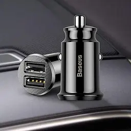 Автомобільний зарядний пристрій Baseus Grain Car Charger Black CCALL-ML01 - мініатюра 2