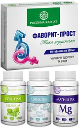 Програма для чоловічого здоров'я, Фаворит прост, Цинк, Магній Р.К Селен (SE), "Рослина Карпат"