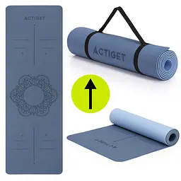 Килимок спортивний Actiget TPE 183 x 61 x 0.6 см для йоги та фітнесу ACT0021 Blue/Sky Blue - мініатюра 11