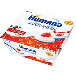 Набір продукт кисломолочний Humana Полуниця Milk Minis 400 г (4 шт. x 100 г) - мініатюра 2