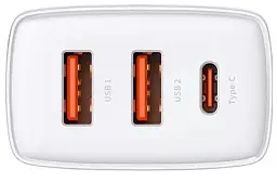 Мережевий зарядний пристрій Baseus Cube Fast Charger 2 USB+Type-C 30 W P10111402213-00 White - мініатюра 4