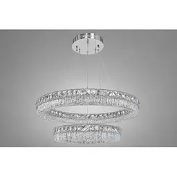 Linisoln 7919-60*40 CH, двоярусна кришталева LED-люстра хром 100 Вт з акрилом - мініатюра 2