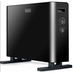 Конвекторний обігрівач BLACK+DECKER 2,0 кВт, площа обігріву 20 кв.м., підлоговий, чорний (BXCSH2000E)