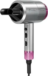Фен MPM MSW-22, Gray/Pink, 1800W, 2 швидкості, 3 режими, іонізація, концентратор, захист від перегріву