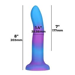 Фалоімітатор Addiction Rave 8″, що світиться в темряві, Glow in the Dark Dildo Blue Purple, 20,3 см - мініатюра 4