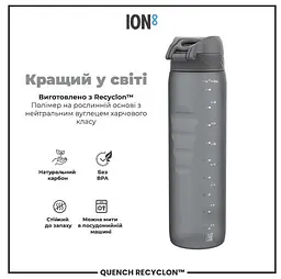 Пляшка для води ION8 1000 мл (ЕКО пляшка) BPA Free Grey (I8RF1000GRY) - мініатюра 7