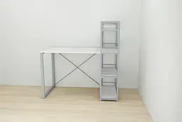 Письмовий стіл Ferrum-decor Серії Конект з етажеркою 75x120x60 сірий ДСП Біле 16мм (FRD-104230) - мініатюра 2