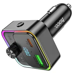 АЗП FM модулятор Hoco E81 Fantasy 30W (1USB-A/1C) Black - мініатюра 4