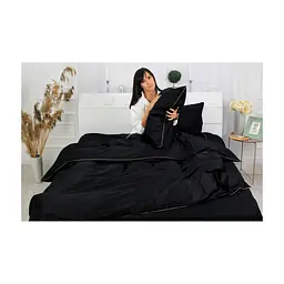 Постільна білизна MirSon Сатин Premium Corner Black Pearl 160x220 (2200001484344) - мініатюра 5