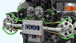 Конструктор двигун Mould King PAGANI Turbocharged V12 Engine моторозований для дітей та дорослих 761 деталей - мініатюра 5