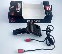 Трансмітер FM MOD. H22 + BT модулятор з кабелями зарядки та підтримкою microSD - мініатюра 2