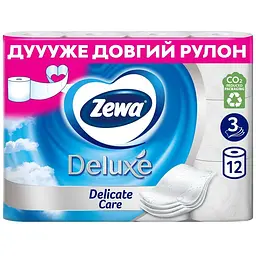 Туалетний папір Zewa Deluxe білий 3 шари 12 рулонів (7322540989779)