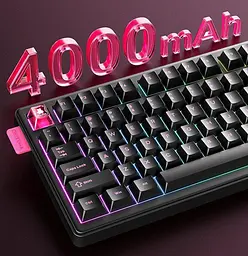 Клавіатура Onikuma ігрова бездротова для ігор з RGB підсвіткою та 3 режимами підключення до 600 годин роботи чорний - мініатюра 7