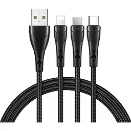 Кабель Mcdodo Mamba Series 3 in 1 Lightning + Micro USB + Type-C Cable 1.2 м CA-6960 Чорний