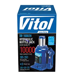Домкрат гідравлічний телескопічний Vitol 10т 185-350 мм 4.5 кг у коробці (DB-10002H) - мініатюра 5