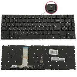 Клавіатура для ноутбука LENOVO (Legion: Y530-15) rus, black, без фрейма, підсвічування клавіш(оригінал) (black bezzel)