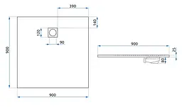 Душовий піддон Rea Magnum 90x90 white REA-K3338, Білий - мініатюра 10