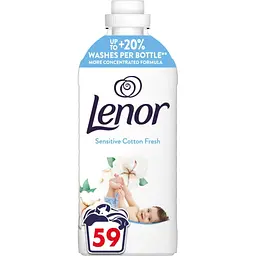 Кондиціонер для білизни Lenor Для чутливої шкіри Свіжість бавовни 1.239 л (8700216724470) - мініатюра 1