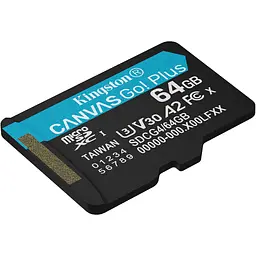 Карта пам'яті Kingston microSDXC Canvas Go! Plus 64GB Class 10 UHS-1 U3 V30 (SDCG4/64GBSP) [145136] - мініатюра 2