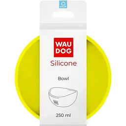 Миска для котів та малих порід собак Waudog Silicone, 250 мл, жовта - мініатюра 4