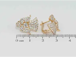 Сережки Xuping Позолота 18K англійський замок "Ангелочки інкрустація цирконієм" (195079) - мініатюра 2