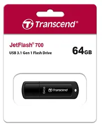 Накопичувач 64GB USB 3.1 Type-A JetFlash 700 Чорний Transcend teh0013381 - мініатюра 4
