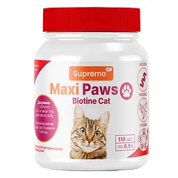 Вітаміни Maxi Paws біотин для котів, 110 табл. × 0,5 г