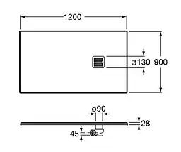 Душовий піддон Roca Terran 120x90 AP1014B038401200 Графіт - мініатюра 3