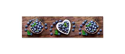 Кухонний фартух Чорниця вінілова наклейка для кухні ПВХ на дерев'яному тлі Ягоди Синій Happy Pocket Z181343 - мініатюра 7