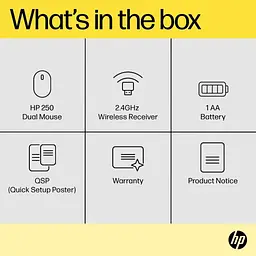 Мишка HP 250 Dual Wireless/Bluetooth Black (6V2J7AA) - мініатюра 6