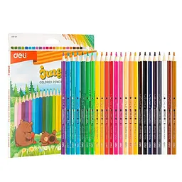 Олiвцi кольорові Deli EC121-24 Jungoo 24 кольори