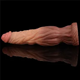 Фалоімітатор Dual-Layered Silicone 9.5" Nature Cock 24.5 см коричневий - мініатюра 7