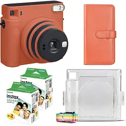 Подарочный набор фотоаппарат Fujifilm Instax Square SQ1, Фотобумага 40 шт, Прозрачный чехол, Фотоальбом 80