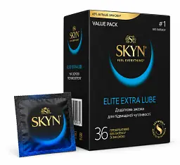 Презервативи Skyn Extra Lube безлатексні 36 шт — поліізопренові презервативи з додатковою змазкою