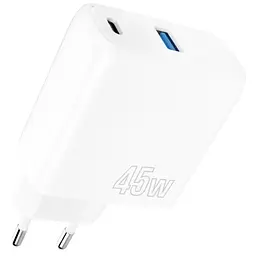 Мережевий зарядний пристрій Silicone Power White 45 Вт 1xType-C (25 Вт Proove teh0028614