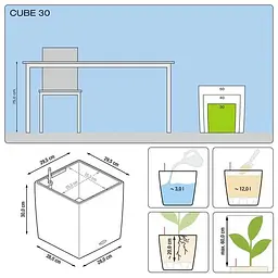 Вазон Lechuza Cube Premium 30 сіро-коричневий (16465) - мініатюра 4