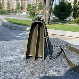 Сумка жіноча маленька через плече крос-боді стильна на ланцюжку Зелена (771) - мініатюра 4