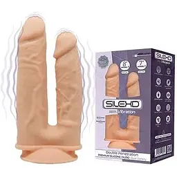 Фалоімітатор подвійний з вібрацією SilexD Double Gusto Flesh Motor (Model 1 Size 8 & 7) - мініатюра 2