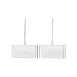 Зарядний пристрій HOCO 2xUSB 10.5 Вт + 3 автомобільні розетки, сріблястий (6957531050896) - мініатюра 4