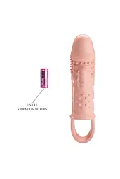 Насадка на пеніс Pretty Love Cecelia Vibrating Penis Sleeve Flesh, 18.5 см (тілесний) - мініатюра 4