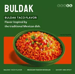 Локшина швидкого приготування Samyang Buldak Taco Chicken Flavor Ramen 135г - мініатюра 6