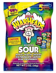Льодяники Warheads Extreme Sour Hard Candy Assorted Flavors 56г