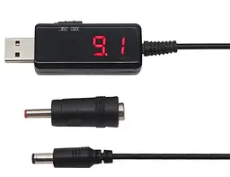 Кабель-адаптер для роутера No Brand USB 5 V - DC 9 V / 12 V Чорний (2104619012) - мініатюра 2